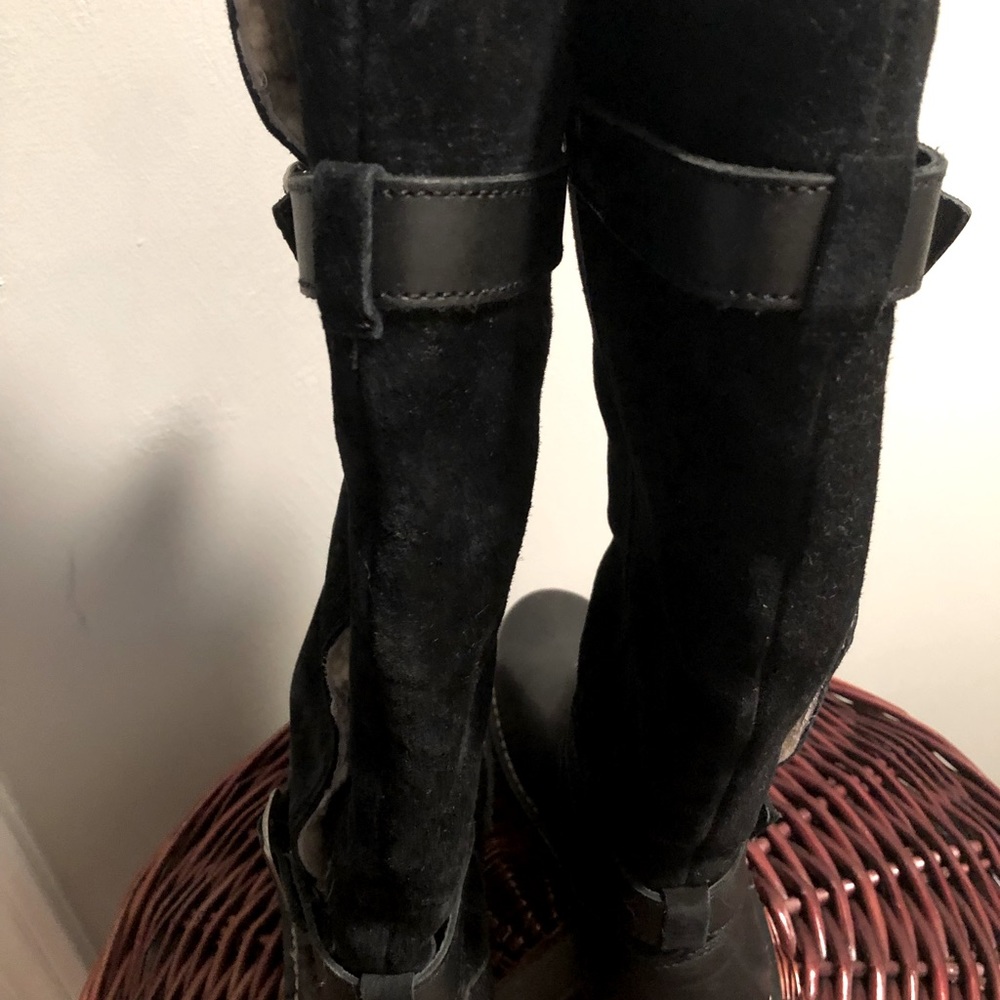 NEW! BLACK SUEDE & LEATHER UGG RIDING BOOTS - WOMENS Size 8 - NEW!
